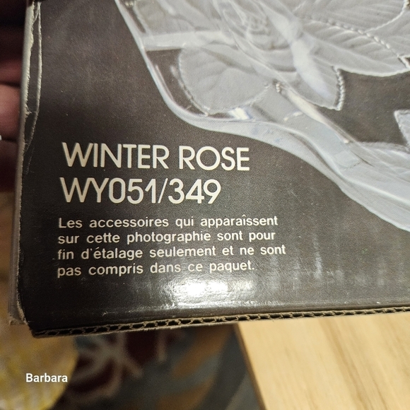 Vintage Studio Nova "Winter Rose" Elegant Clear Floral Glass Serving Tray - Picture 3 of 8